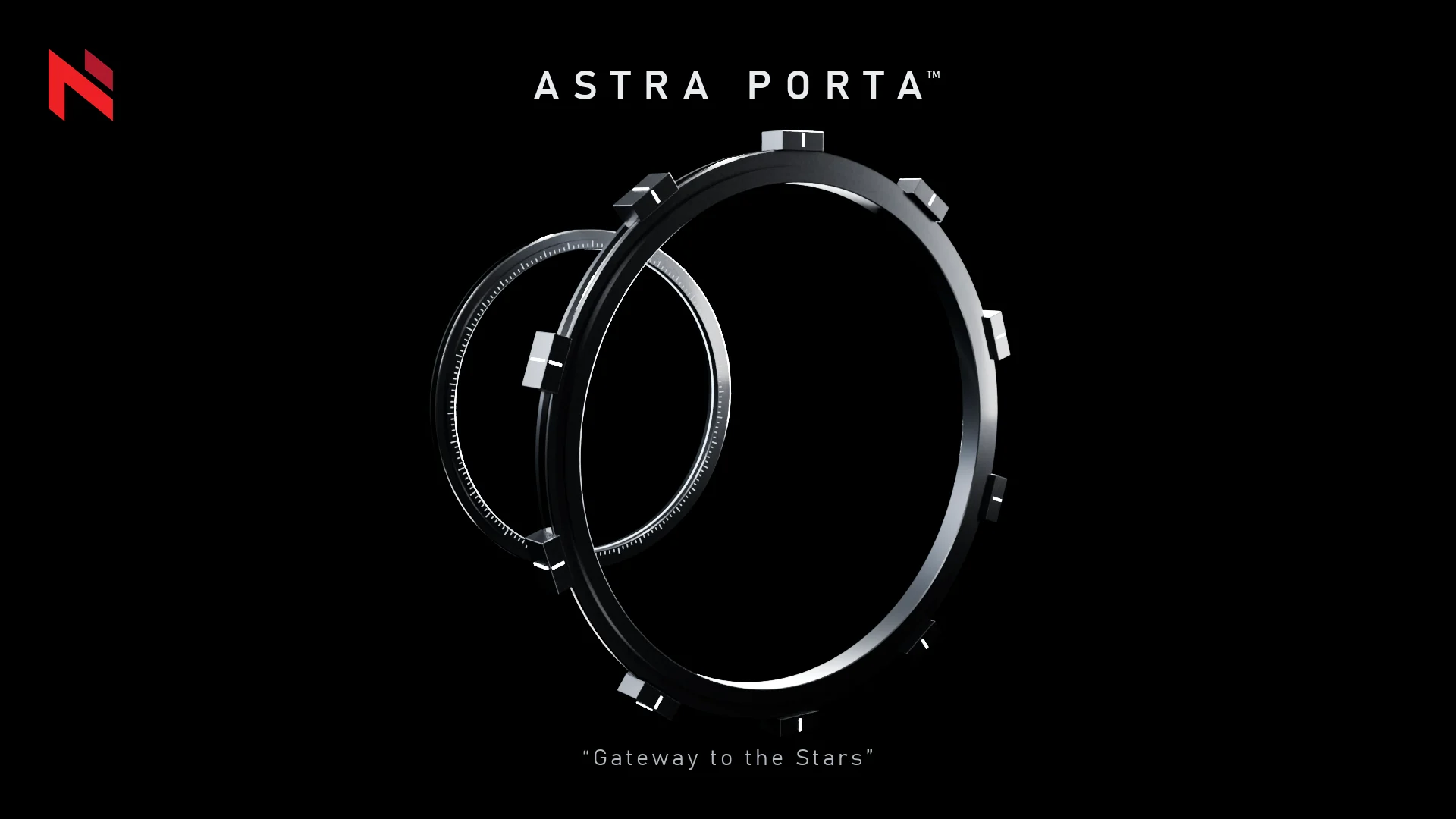 Astra Porta, two machined rings against black